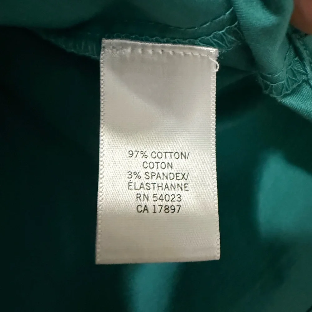 Banana Republic Teal Button Down V-Neck Blouse (Size M) - Picture 5 of 5